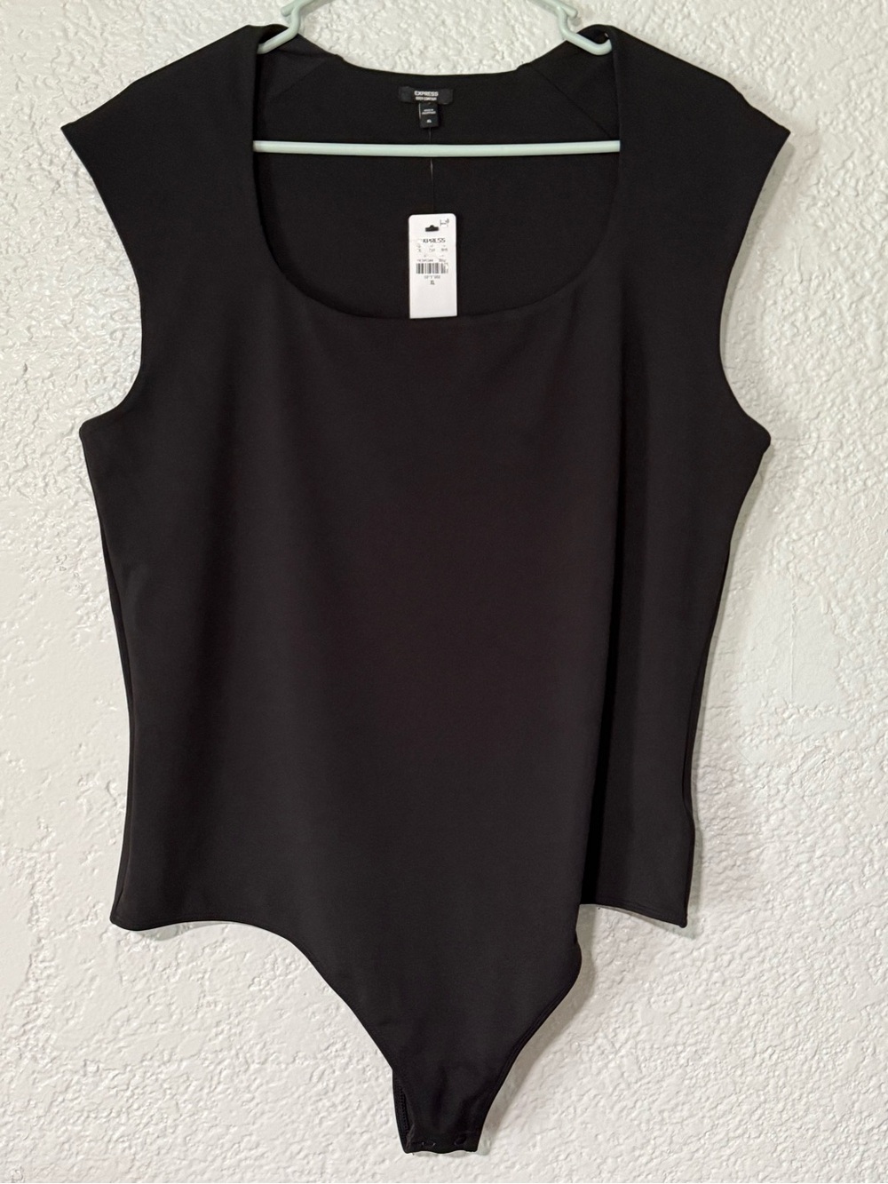 Express Black Scoop Neck Cap Sleeve Bodysuit